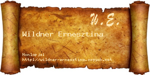 Wildner Ernesztina névjegykártya